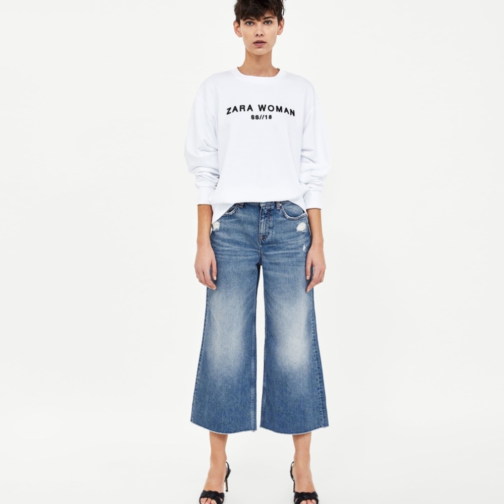 Zara Basic z1975 Vintage Culotte Jeans